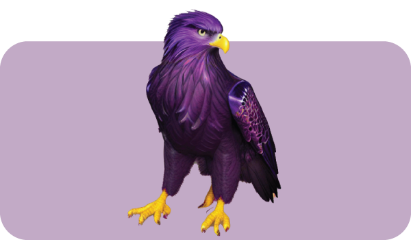 QuizBroz's purple eagle logo representation